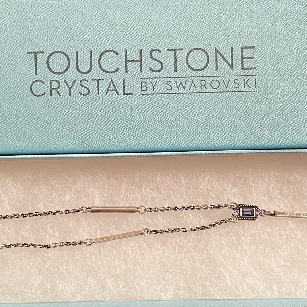 Swarovski Touchstone Pretty Purple Crystal Silver Necklace